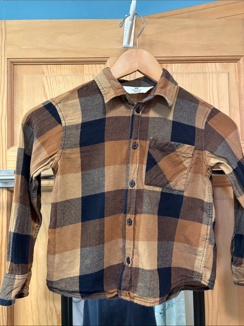 Plaid Flannel Cotton Shirt Kids Sz 6